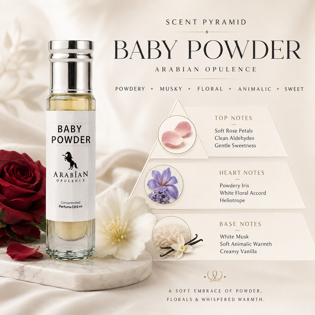 FR50 Baby Powder U Perfume Body Oil | Alcohol-Free | 15ml