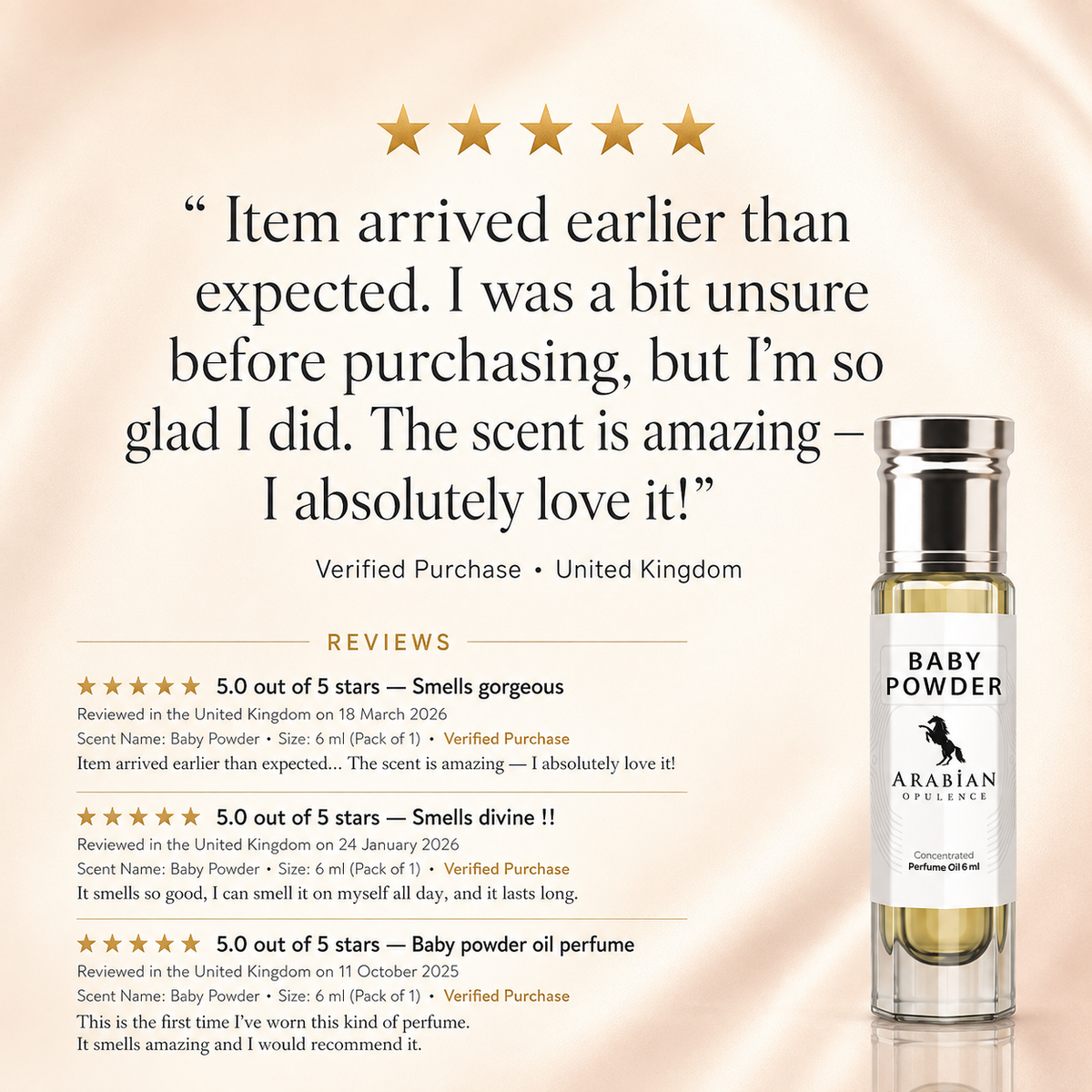 FR50 Baby Powder U Perfume Body Oil | Alcohol-Free | 15ml